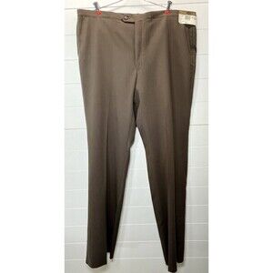 New Vintage 1970s SansABelt Golf Athleisure Pants 42 Unhemmed Brown Made In USA